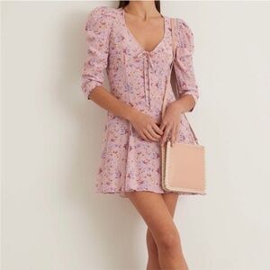 LoveShackFancy Juree Mini Dress in Pink Dust Storm